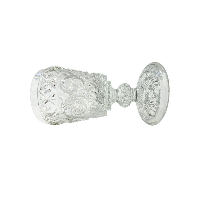 Transparent Set of 4 Antique Baccarat Arabesque Goblets – Ornate Lead Crystal – Made in France, c.1840s For Sale - Image 8 of 8