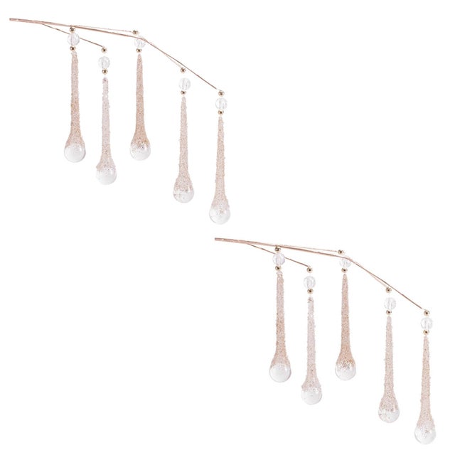 Contemporary Beaded Icicle Drop Spray (Set of 2) For Sale - Image 3 of 3