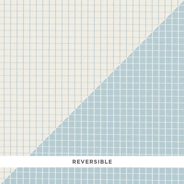 SAMPLE - Schumacher X Mark D. Sikes Georgie Reversible Check Fabric In China Blue For Sale