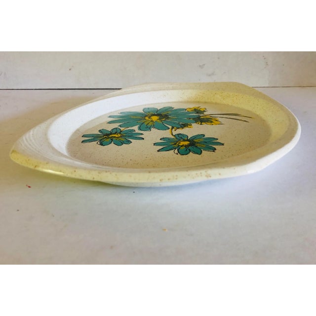 Midcentury 70’s ironstone Platter with rare color floral design , makers mark reads “ Brendan Erin Stone Made in Arklow...