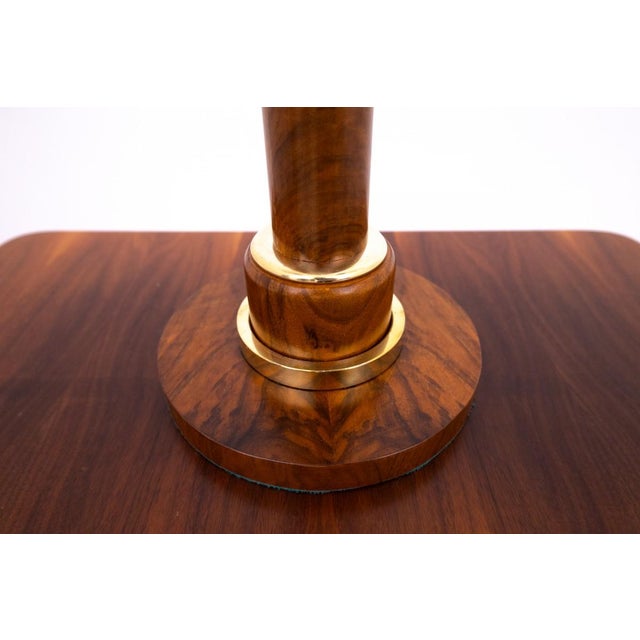 Mid-Century Art Deco Table Lamp in Glass and Walnut, 1950s For Sale - Image 3 of 6
