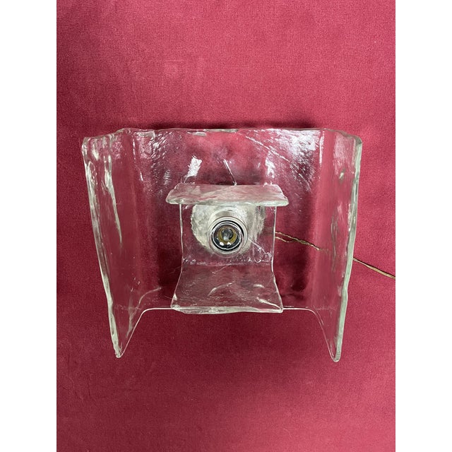 Set of 2 glass wall lamps in the style of Carlo Nason for Kalmar, 1960s Craftsmanship, E27 lamps. Metal structure. They...