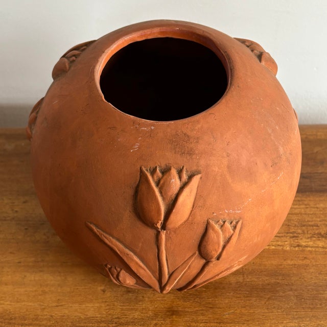 1970s 1970s Tulip Terra Cotta Vase For Sale - Image 5 of 7