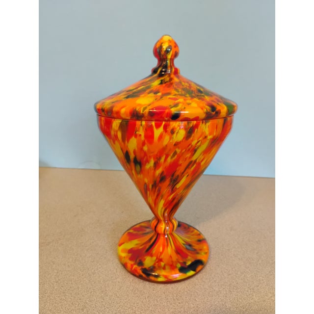 Modern 1970s Franz Welz Czech Art Glass Lidded Candy Dish For Sale - Image 3 of 6