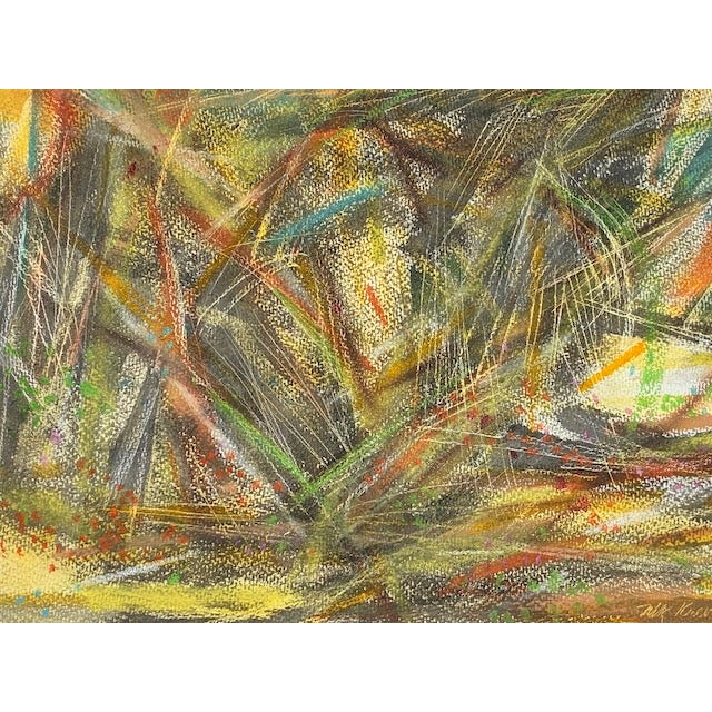 Abstract Nik Krevitsky (1914–1991) Tucson Modernist "Stitchery" Textile Pioneer Rare Abstract Expressionist Painting c.1966 For Sale - Image 3 of 9