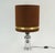 Large Table Lamp in Chrome Base and Brown Velvet Lampshade from Aro-Leuchten, 1970s For Sale - Image 12 of 12
