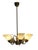 Idman's k1 113/5 ceiling lamp has a clear-cut brass frame and upward-opening glass shades. The beautifully patinated brass...