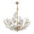 1970s Mid-Century Modern Italian Floral Chandelier in White Murano Glass and Brass For Sale