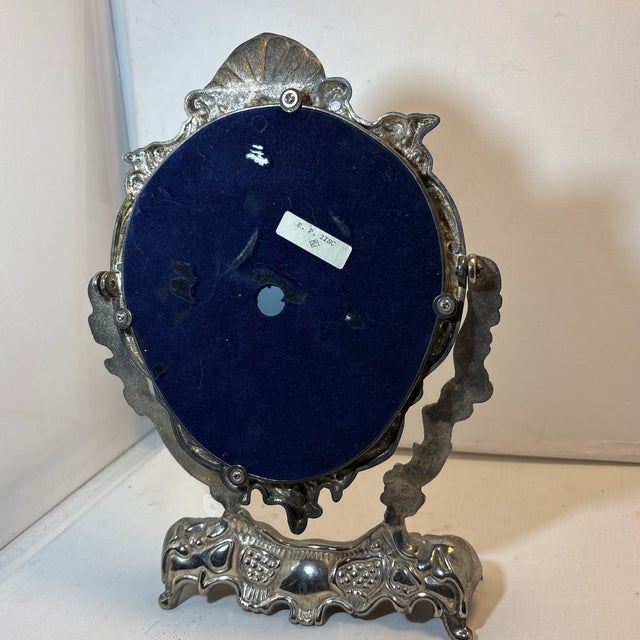 Chrome Vintage Ornate Vanity Mirror With Cherub Design For Sale - Image 8 of 11