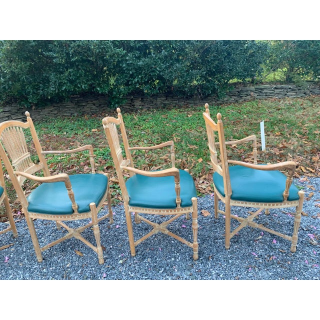 Century Furniture 1960s Set of 6 Century Furniture Wheat Sheaf Dining Arm Chairs For Sale - Image 4 of 7