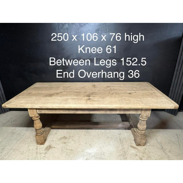 Large Deep Oak Farmhouse Dining Table, 1920 For Sale - Image 10 of 15