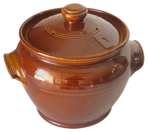 Large Brown Glazed Stoneware Soup Tureen with Lid, England, 1950