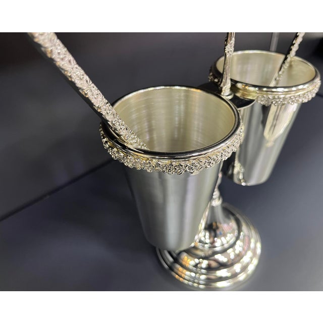 Silver Silver Plated and Brass Spoon Cutlery Holder For Sale - Image 8 of 11