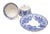 Belgian earthenware coffee service. Boch Frères. "Dragon" pattern, Delft blue. 27 pieces. 12 cups and saucers. 1 coffee...