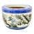 Vintage Chinese Blue & White Porcelain Fishbowl Planter With Shan Shui Landscape For Sale