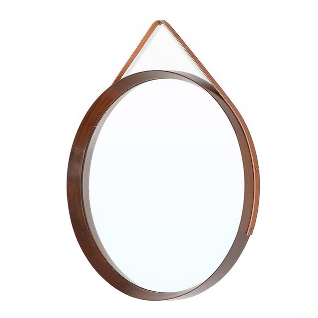 Round Mirror with Teak Frame, 1960s For Sale - Image 6 of 13