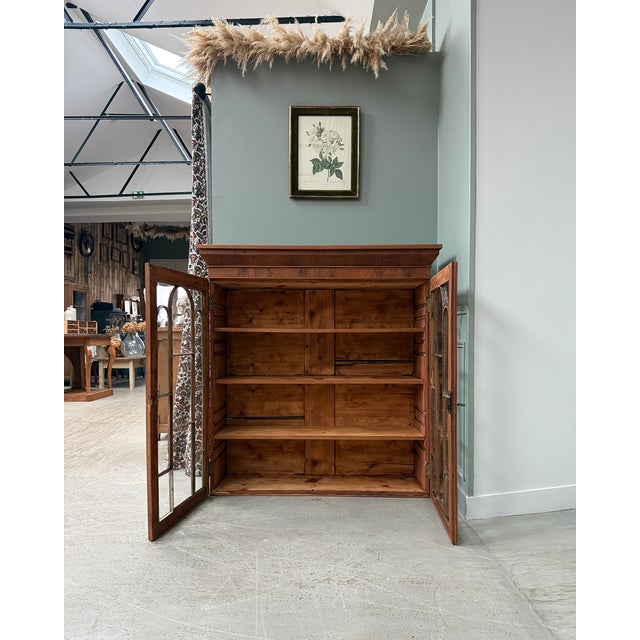 Antique english regency-style display cabinet, circa 1850. The upper section of a bookcase, it can be placed on a piece of...