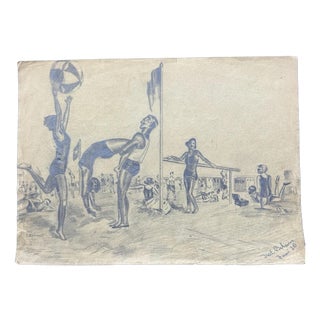 Sport Reck Leibesübungen, 1930, Pencil on Paper For Sale