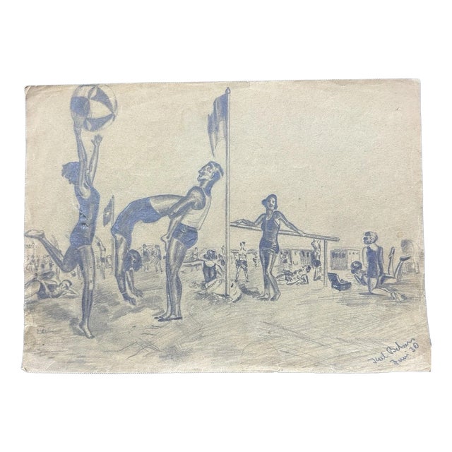 Sport Reck Leibesübungen, 1930, Pencil on Paper For Sale