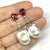 Metal Diamond Rubellite Tourmaline Pearl Earrings 18k Gold 6.25 TCW Certified For Sale - Image 7 of 12