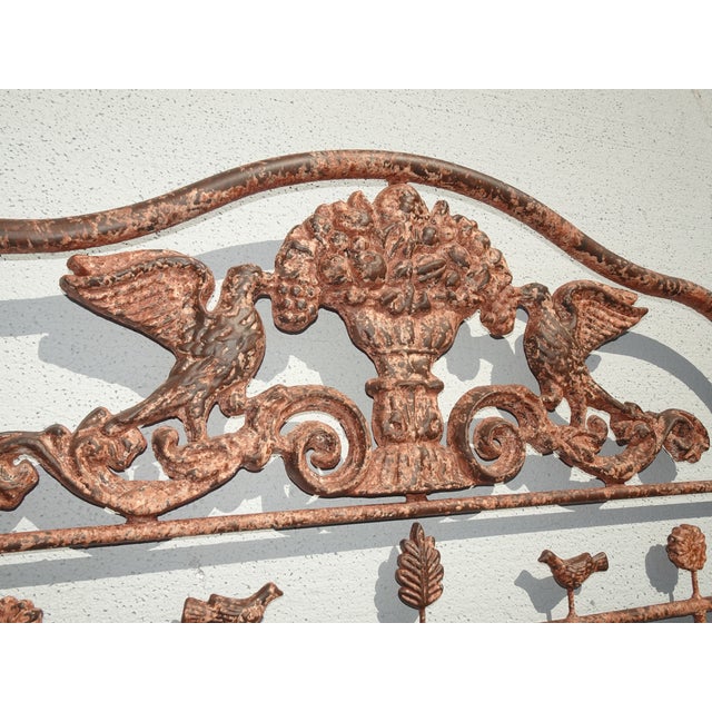 Vintage French Country Brown Crackle Twin Bed Frame ~ Headboard Footboard &Rails For Sale - Image 16 of 18