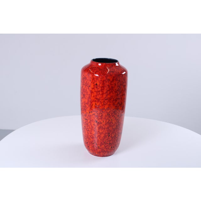 Large Red Orange 517-45 Vase from Scheurich Keramik, West Germany, 1906s For Sale - Image 9 of 13
