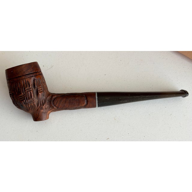 Coffee Lot of 5 Antique Smoking Tobacco Pipes Imported Briar , Medico, Weber, Wood Carved For Sale - Image 8 of 12