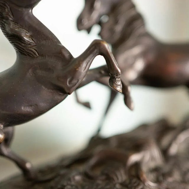 Brown Bronze Statue of Horses, Late 1800s For Sale - Image 8 of 13