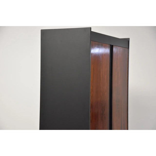 Harvey Probber 1970s Rosewood and Chrome Armoire Dresser For Sale - Image 4 of 13