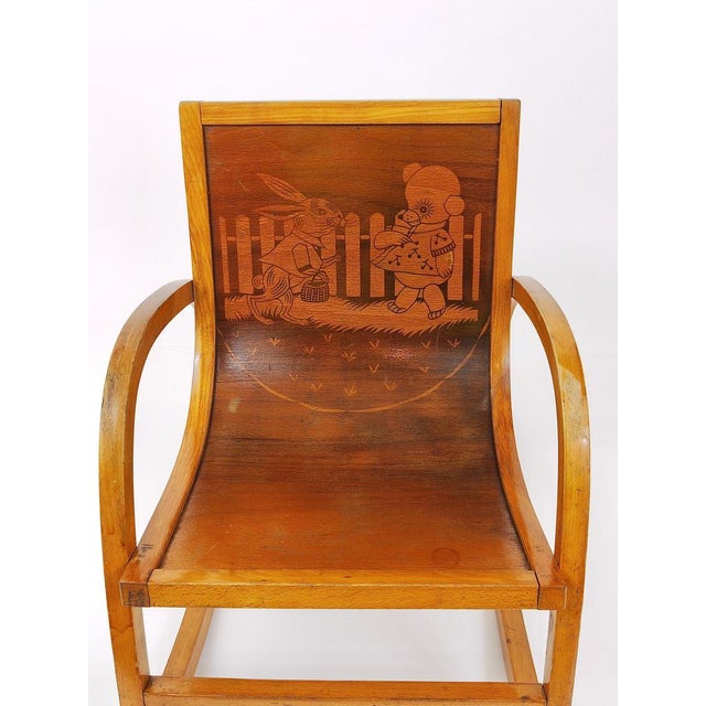 German Bauhaus Children's Rocking Chair in Bentwood, 1950s For Sale - Image 17 of 18