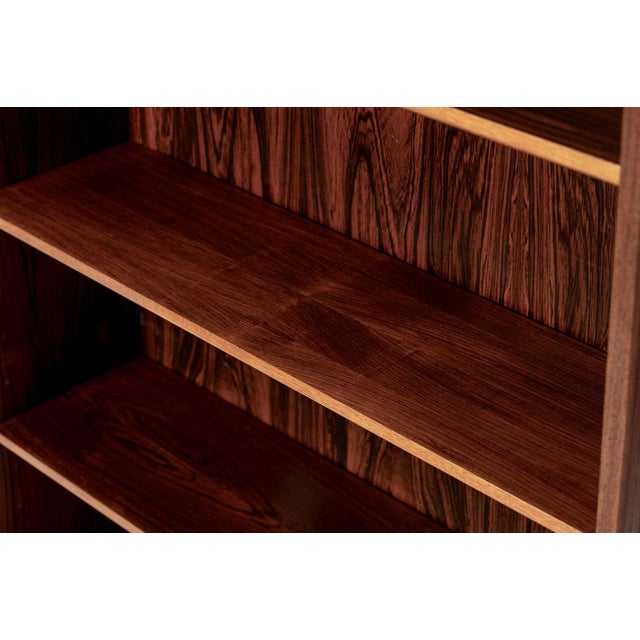 Mid Century Rosewood Bookcase, Scandinavian Tall Display Shelf, 3 Avail For Sale - Image 9 of 15