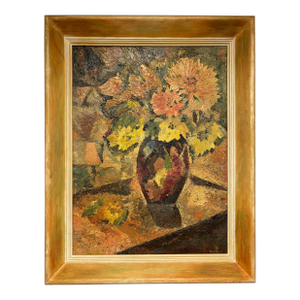 Vintage Modern Abstract Still Life Oil Painting