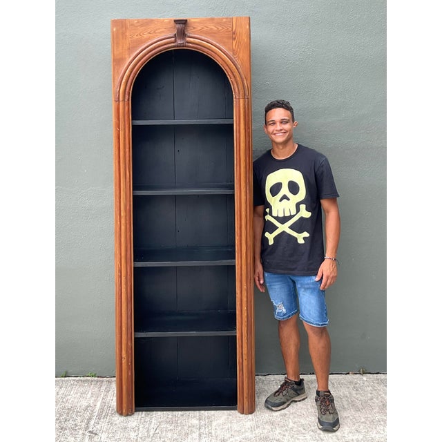 Late 20th Century Vintage Architectural Wood Bookcase For Sale - Image 5 of 12