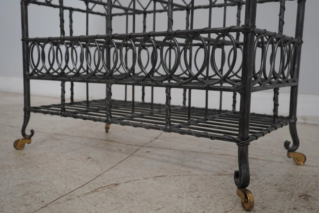 Maitland Smith Iron & Brass Magazine Rack
