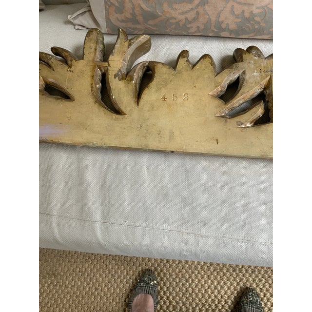 French Vintage Large Architectural Gilt Pediment Overdoor For Sale - Image 12 of 13