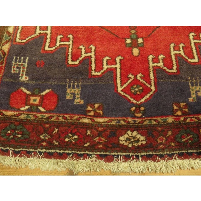 Vintage Turkish Rug in Reds and Blues, 1920s For Sale - Image 6 of 18