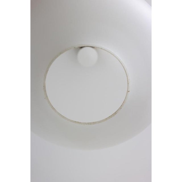 Suspension in White Opaline Glass and Blond Mahogany, 1960s For Sale - Image 6 of 7