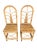Tan Pair of Vintage Hollywood Regency Bamboo & Rattan Dining Chairs | Palm Beach Coastal Chinoiserie Bent Bamboo High-Back Accent Chairs For Sale - Image 8 of 13