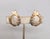 Vintage 1958 Signed Crown Trifari Goldtone Mother-of-Pearl & Rhinestone "Fantasia" Clip Earrings-2 Pieces For Sale In Philadelphia - Image 6 of 8