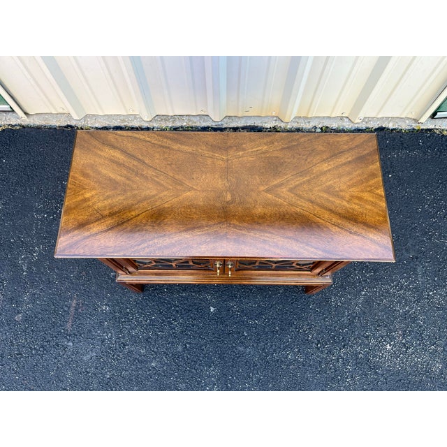 Vintage Chinoiserie Walnut Nightstand or Side Table For Sale - Image 4 of 12
