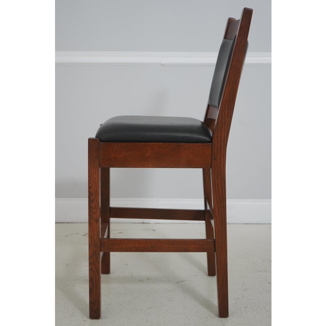 Mission Pair Stickley Mission Oak Bar or Bistro Chairs For Sale - Image 3 of 18