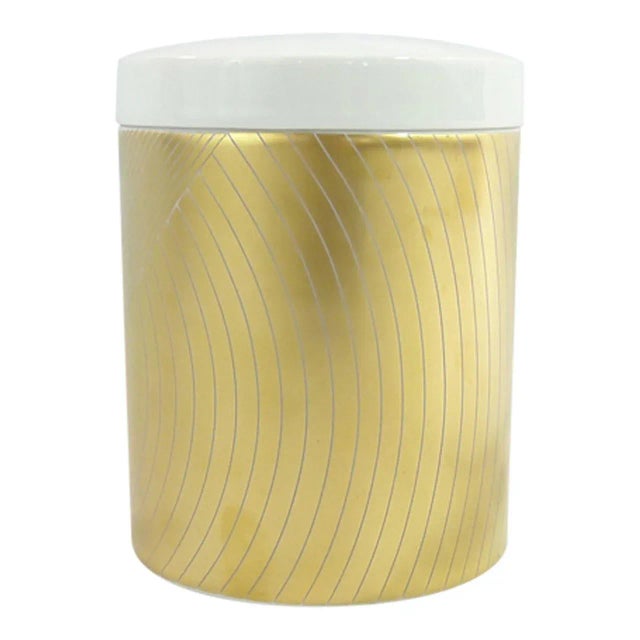 Modern Gilded Modernist Porcelain Box For Sale - Image 3 of 5