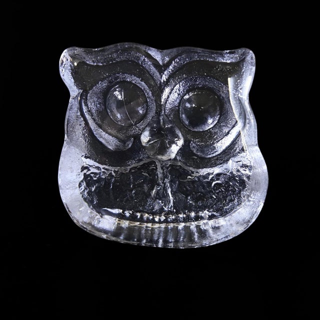 Vintage Glass Figure of an Owl by Lars Hellsten For Sale - Image 8 of 8