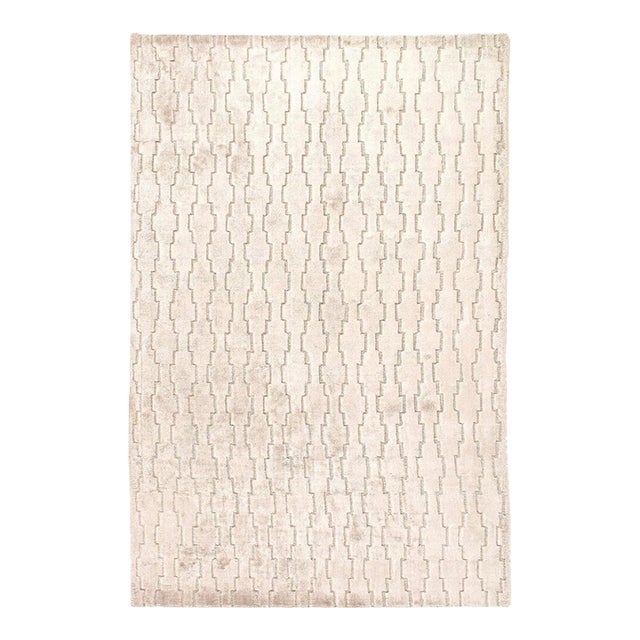 Pasargad DC Gray Indian Modern Bamboo Silk Rug For Sale