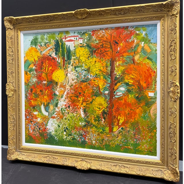 "Fall Foliage", Athos Faccincani, Italian Post-Impressionist (B. 1951) Oil on Canvas For Sale - Image 4 of 7