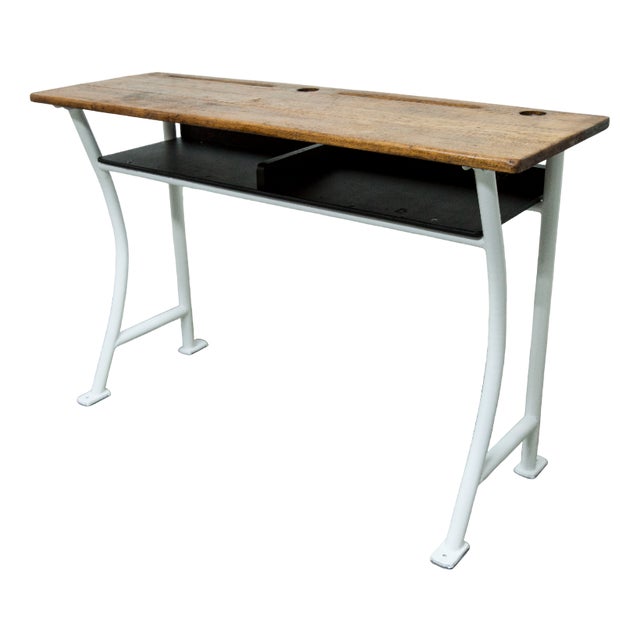 Wooden School Desk, 1960s For Sale