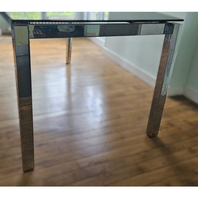 Black Italian Extendable Table in Black Glass and Chrome, 1980s For Sale - Image 8 of 12