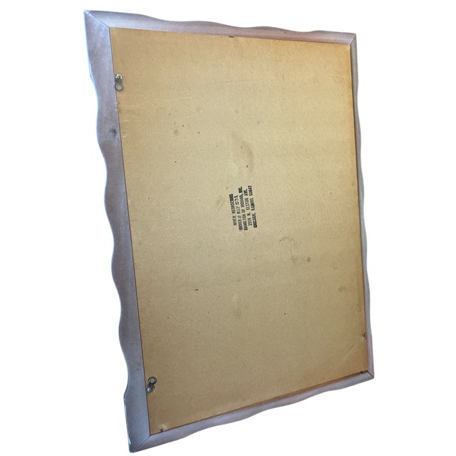 Vintage Scalloped White Solid Wood Mirror by Hamilton of Indiana 27” H X 19.5” W For Sale - Image 9 of 9