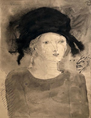 Gary Hansmann, Modern Figurative Surrealist Watercolor Painting, Drawing 'Prince of Innocence', 1984