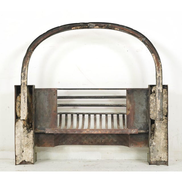 Antique 19th Century Brass & Iron Coal Fireplace Insert For Sale - Image 9 of 9